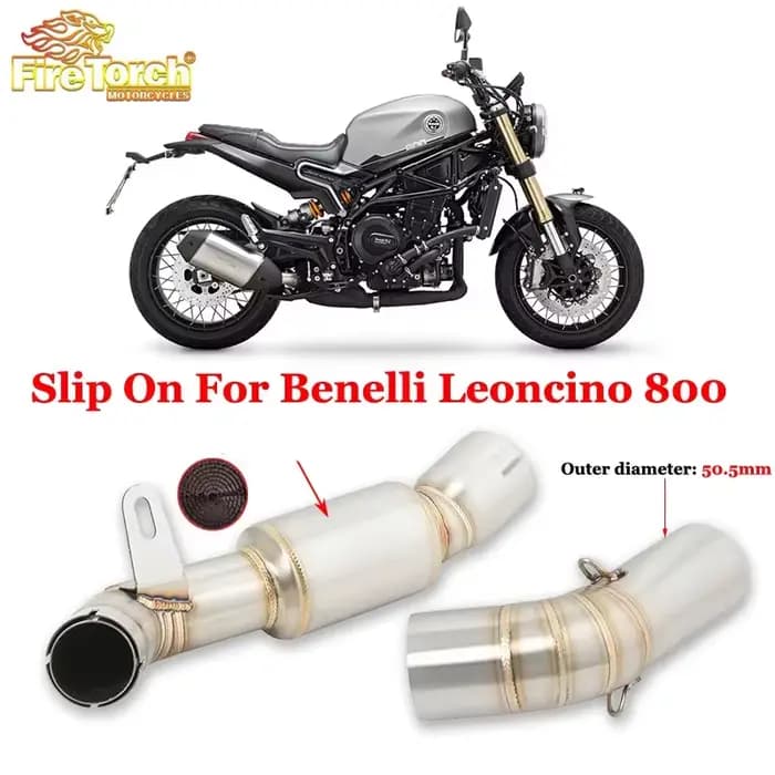 Pour Benelli Leoncino 800 système d'échappement de Moto silencieux Moto Tube moyen lien tuyau sans l