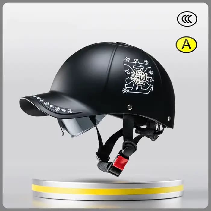 Casque de sécurité pour Scooter Cafe Racer Chopper, demi-visage, casquette d'été Vintage, demi-casqu