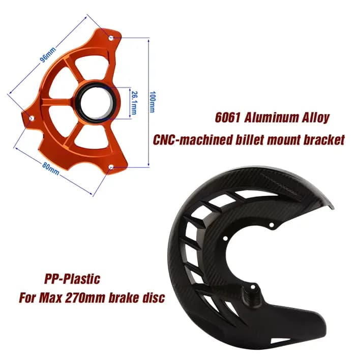 Couvercle de protection de disque de frein d'essieu avant de 26mm, pour KTM 125 150 200 250 300 350 