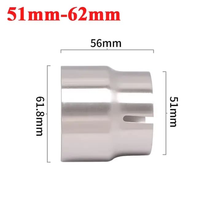 Adaptateur universel d'échappement de course de moto, 51mm, raccord de tuyau de liaison en acier ino