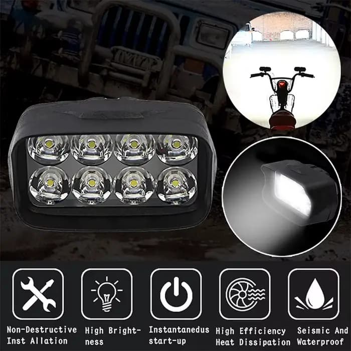 BLALION phare de moto 8/12/16 feux de conduite LED étanche auxiliaire moto Scooter projecteur extern