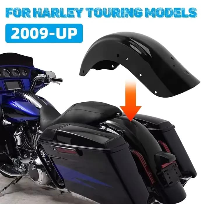 Garde-boue arrière noir pour moto, garde-boue pour Harley Touring, Road King, Calculatrice Electra, 