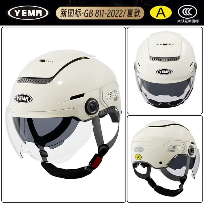 Casque Yema pour moto électrique, pour hommes et femmes, demi-casque, protection solaire d'été, casq