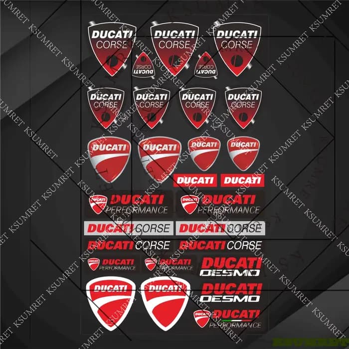 Autocollants en vinyle pour moto Ducati, kit de logos pour réservoir