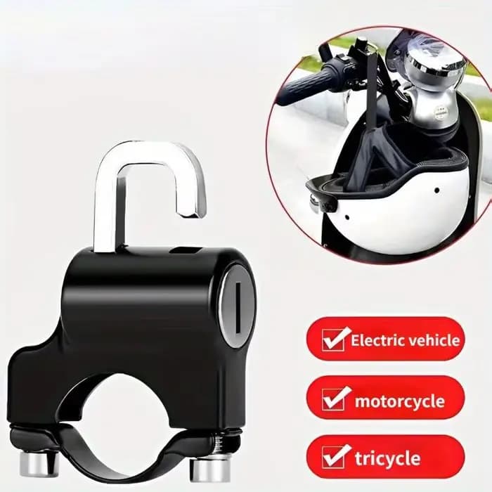 Accessoires de moto : Antivol de casque de moto 1 pièce, crochet de fixation antivol pour batterie d