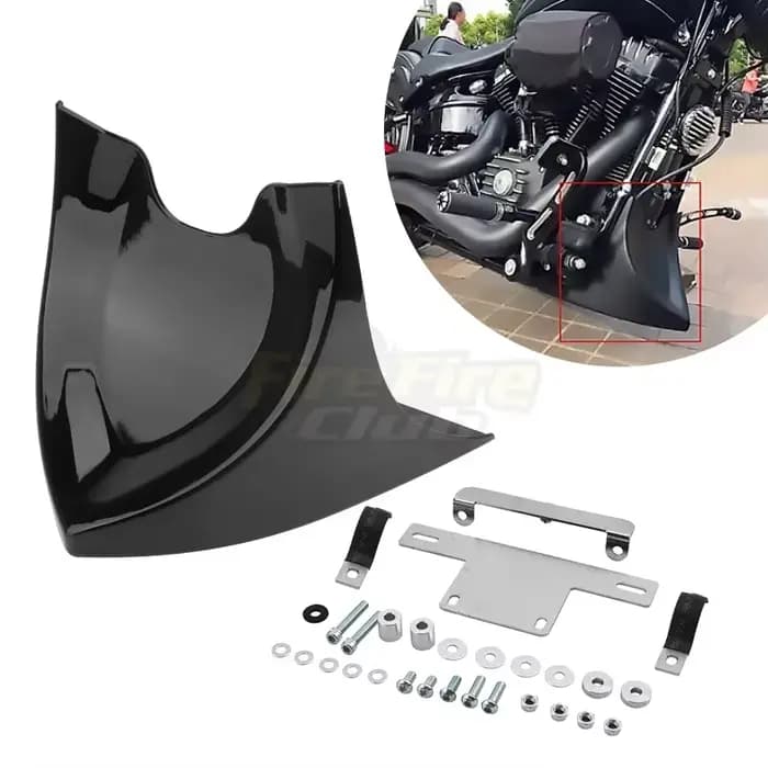 Becquet avant universel de carénage de menton inférieur noir de moto pour Harley Fatboy Softai V-ROD