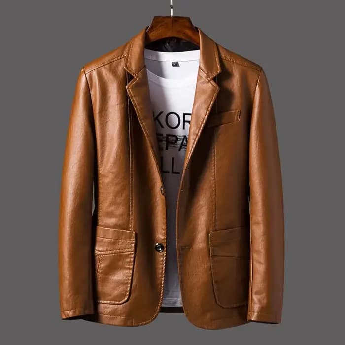 Blouson en cuir pour homme, version coréenne, coupe slim, blouson de mode, blouson en cuir style mot