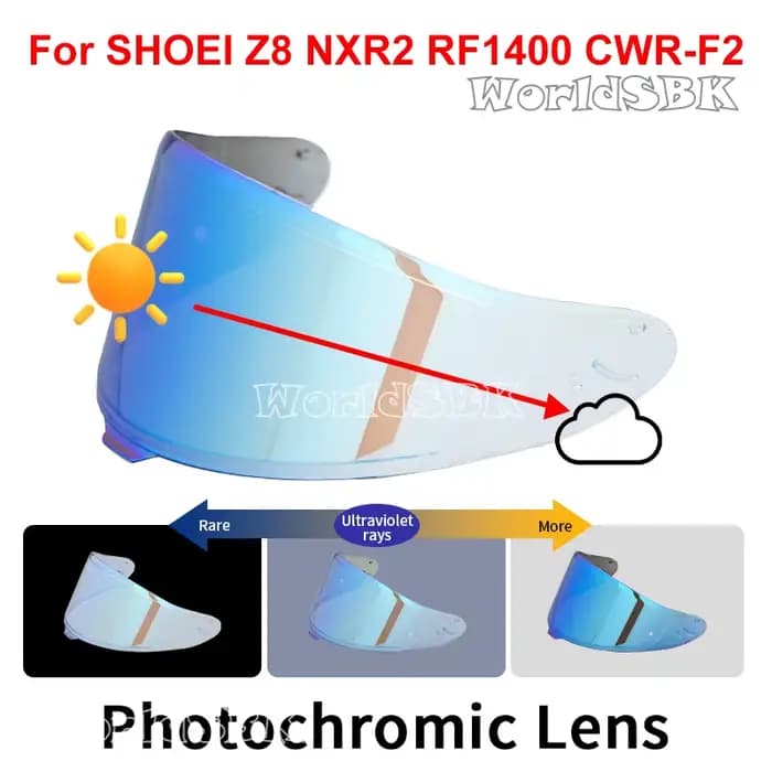 Visière photochromique pour SHOEI RF1400 RF-1400 NXInter CWR-F2 Z8 CWR-F2R X15 X-15 X-Quinze X-SPR P