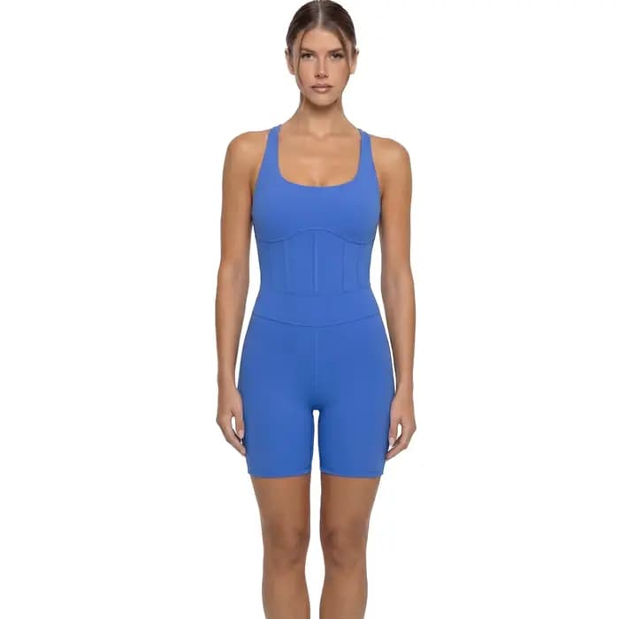 Combinaison de sport une pièce sans manches pour femme, ensemble de yoga et fitness, combinaison de 