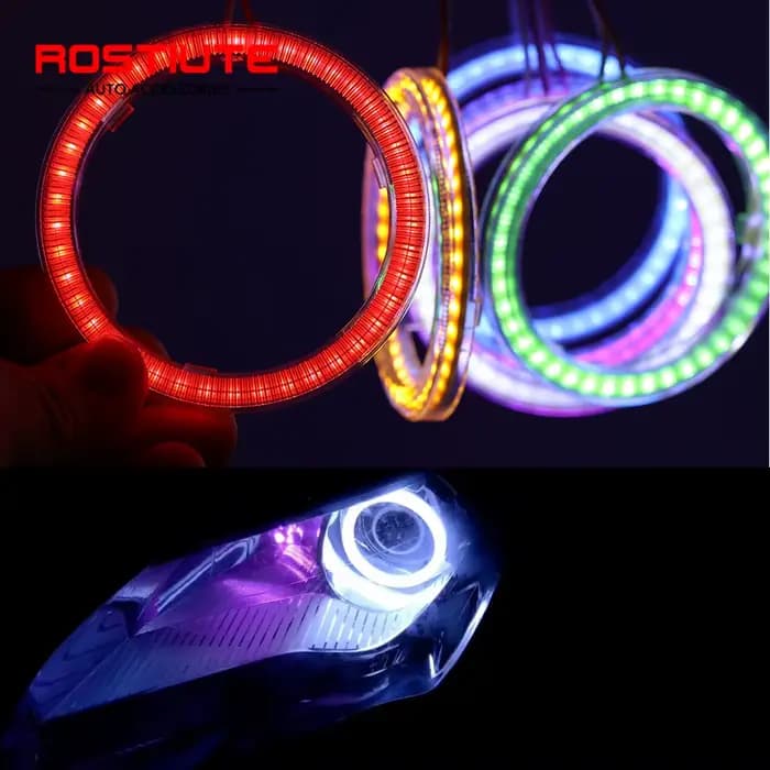 1 pièces 60mm 70mm 80mm 90mm 100mm 110mm 120mm Led Halo anneau yeux d'ange phares 12-24V circulaire 