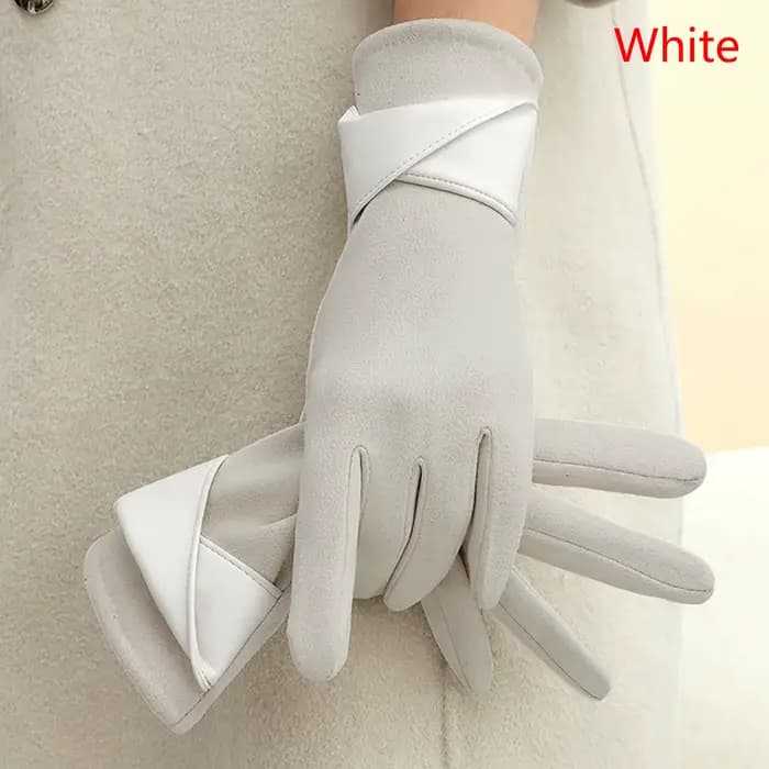 1 paire de gants en daim pour femmes, gants d'hiver en velours, élégants pour écran tactile, équitat
