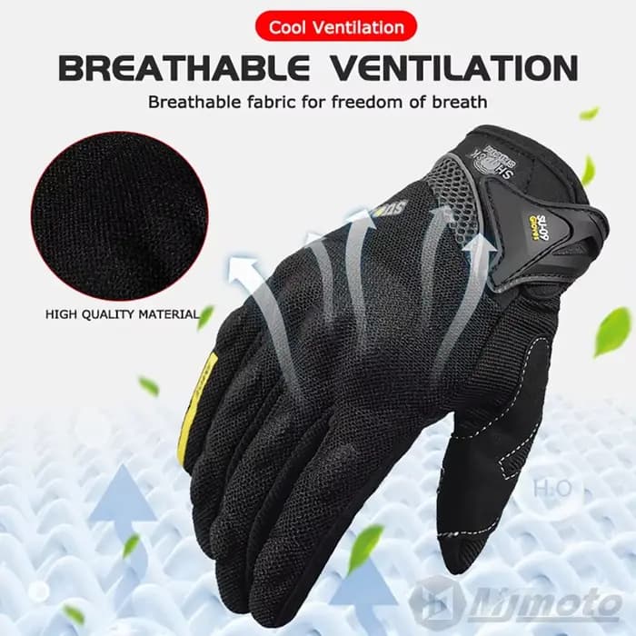 Gants de moto de course respirants à doigt complet, gants portables antidérapants de qualité élégamm