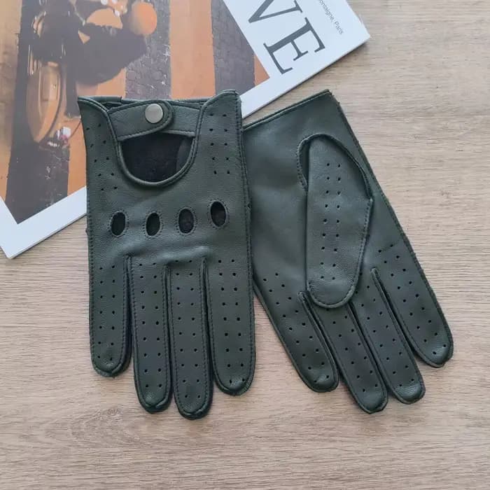 Nouveaux gants en cuir pour hommes mince sans lignes creux respirant protection solaire en plein air