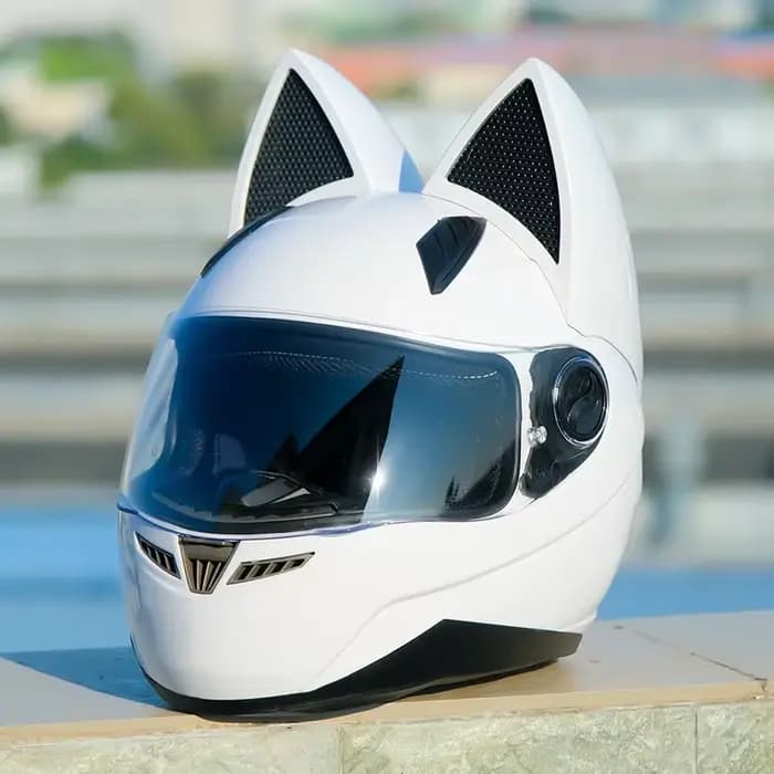 Casque de Moto avec oreilles de chat pour femmes, intégral, pour Motocross, pour hommes, respirant, 