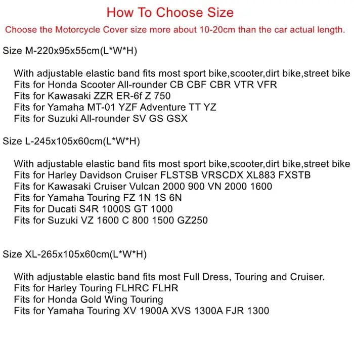 X Autohaux 210T demi-housse de moto de voyage, imperméable à l'eau, à l'extérieur, à la poussière, à