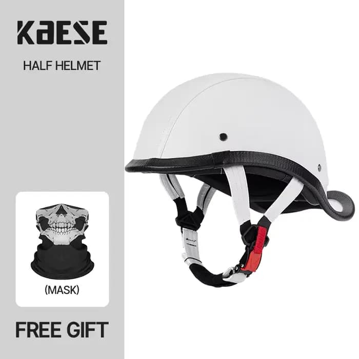 Casque de Moto Marron Vintage pour Halley Quatre Saisons, Demi-casque de Voiture Électrique Approuvé