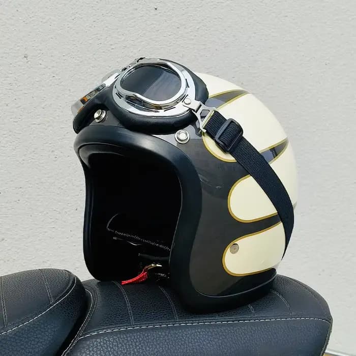 Casque de moto rétro TT&COCASCOS Cafe Racer 500TX, nouveau design, casque ouvert léger avec lunettes