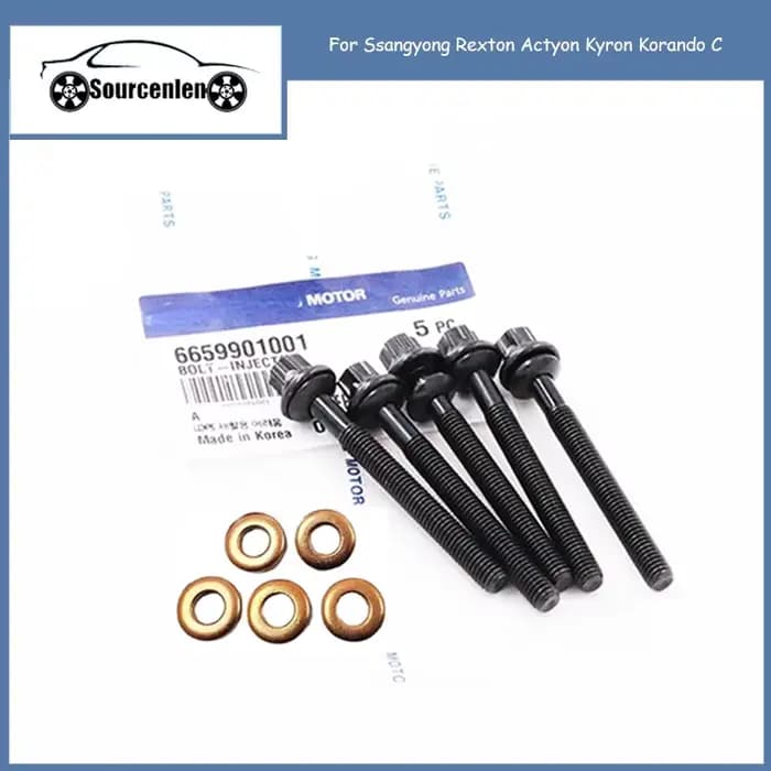 Boulons d'injecteur de carburant + rondelle OEM, pour SSANGYONG ACTYON SPORTS 100 2.0 L TD 665017006