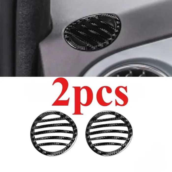 Autocollants d'accessoires en Fiber de carbone, 2 pièces, accessoires de ventilation automobile adap