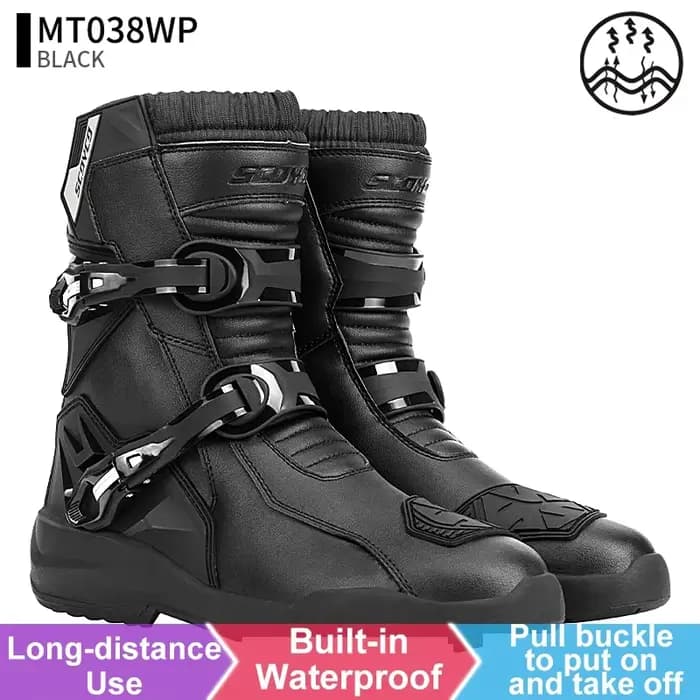 Bottes de protection pour moto SCOYCO, chaussures de moto imperméables pour hommes, chaussures de mo