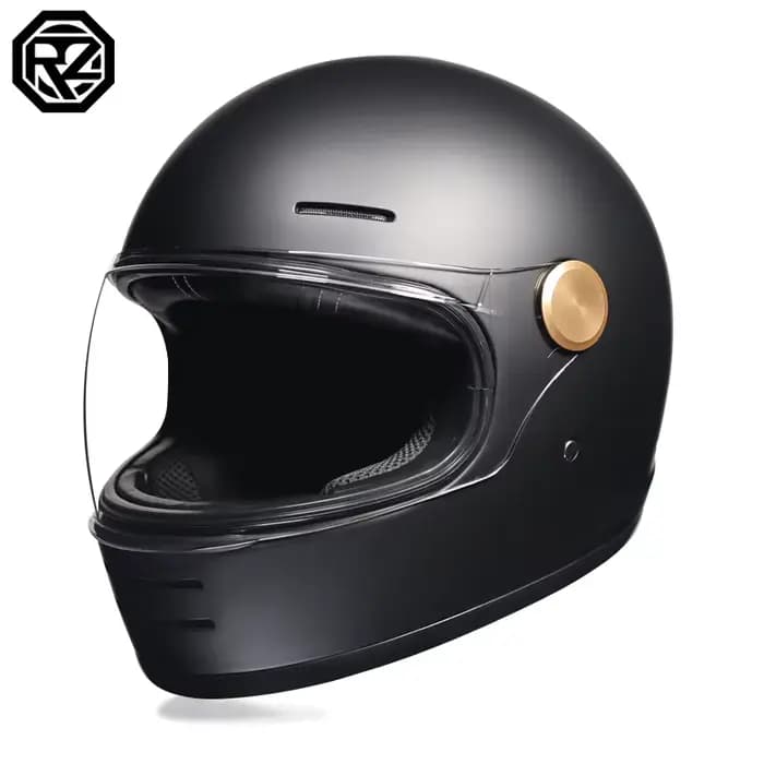 Casque de moto intégral vintage Casque de course rétro noir blanc avec casques de vélo de motocross 