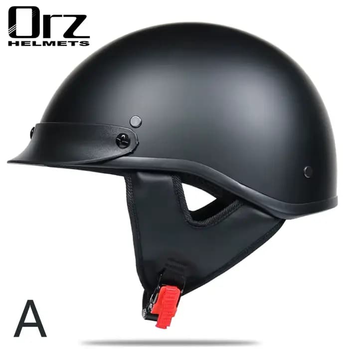 Casque de moto rétro et vintage à visage semi-ouvert approuvé DOT pour homme et femme