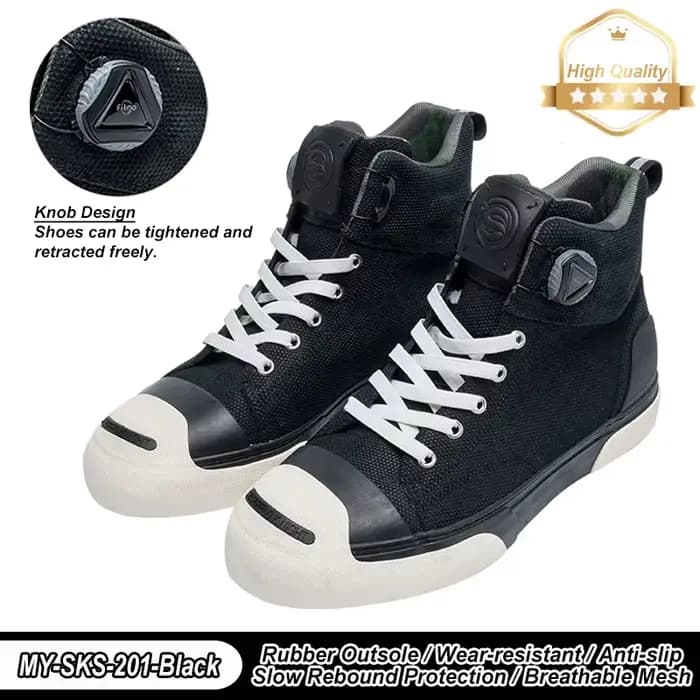 Chaussures de moto rétro, bottes moto décontractées avec protection rigide, unisexe, bottes de motar