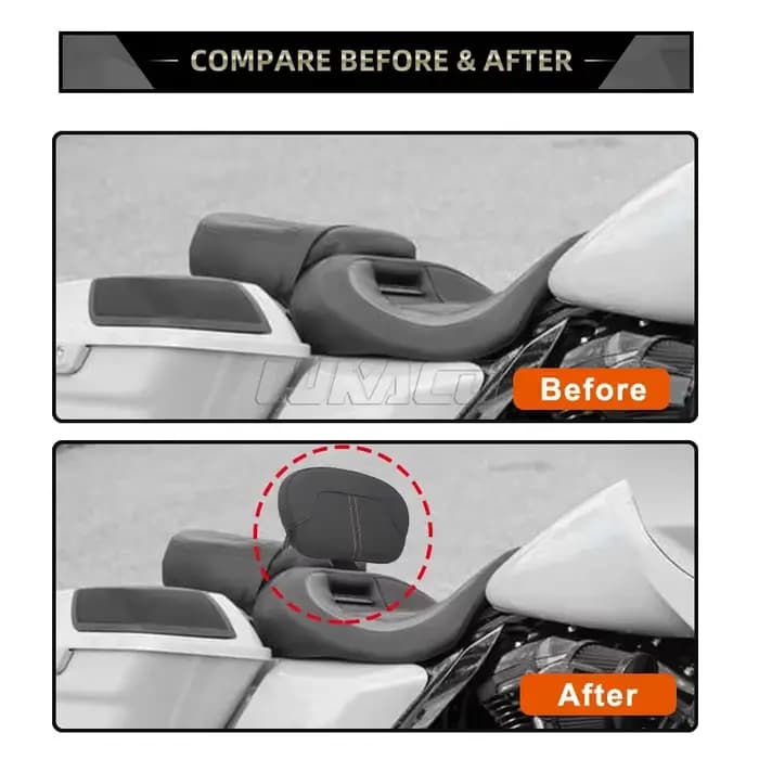 Appui-dos de conducteur avant de moto, Sissy Bar, Mount Pad Parts, Harley Touring Road King, Calcula