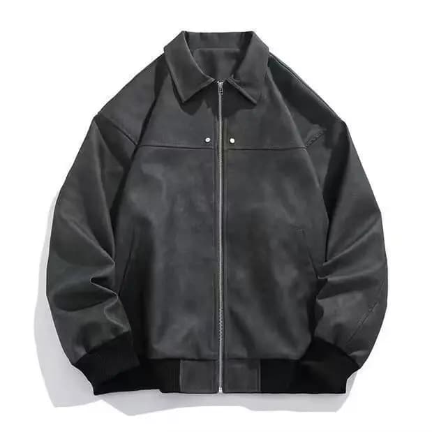 Blouson rétro américain à rivets pour homme, style baseball à revers, idéal printemps-automne, en cu