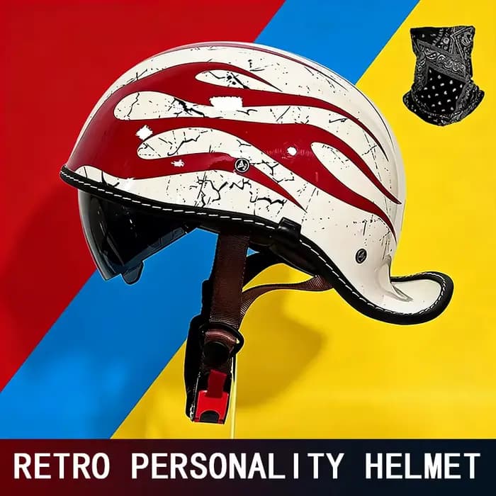 Casque de moto rétro pour femme, casque demi-coque d'été, casque de moto électrique, casque universe