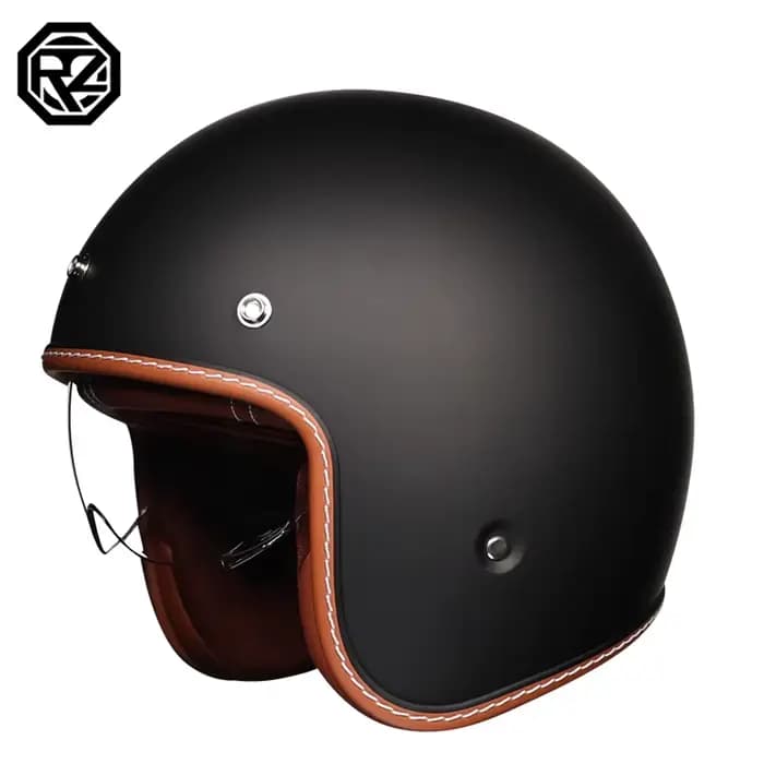 Casque de moto pour adulte ORZ, style rétro, 3/4, demi-casque avec visière solaire, homologué DOT