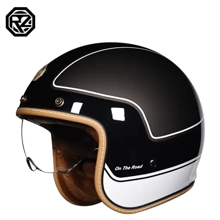 Casque de moto universel avec visière, visage ouvert rétro, protection contre le froid, scooter d'éq