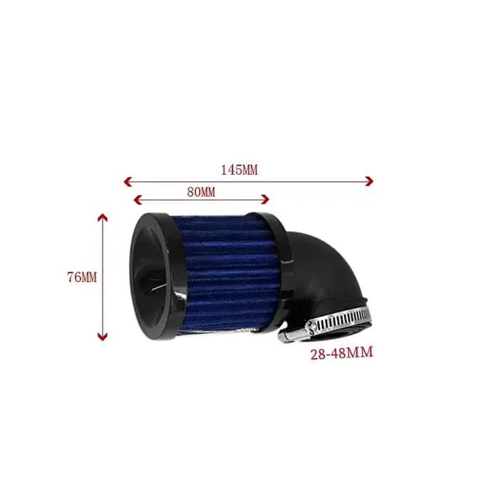 Filtre à air pour moto Cafe Racer 28mm-48mm, à clipser, coudé à 90 degrés, pour moto tout-terrain, o