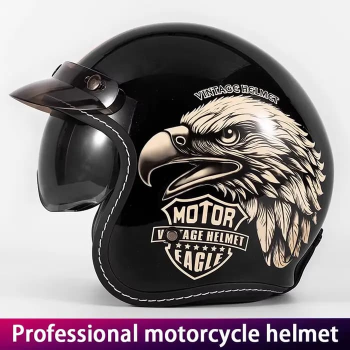 Casque de moto rétro unisexe trois-quarts pour toutes les saisons, demi-casque universel, couvre-che