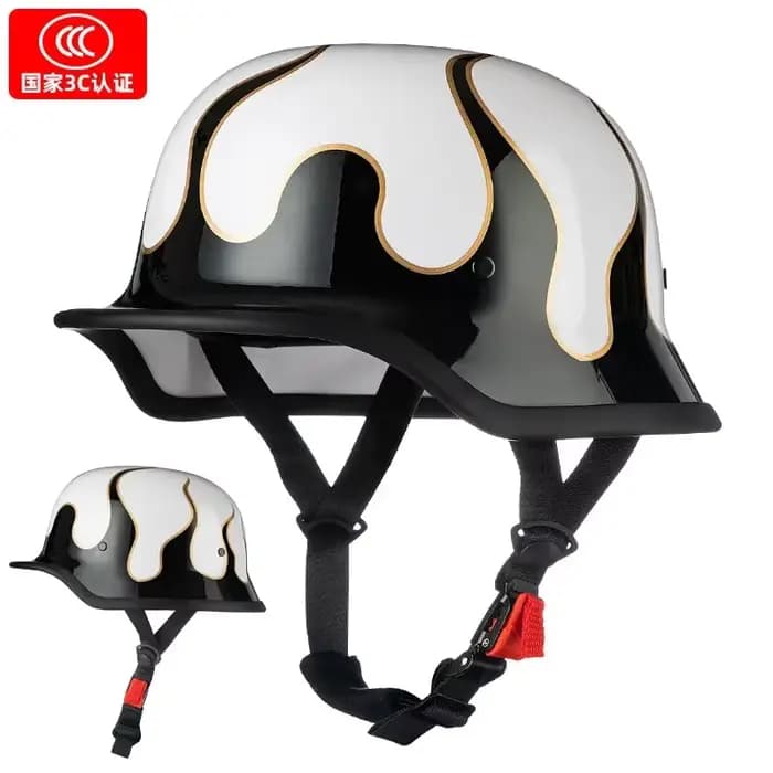 Demi-casque de moto pour homme et femme, casque de soldat, voiture électrique, croisière rétro, loma
