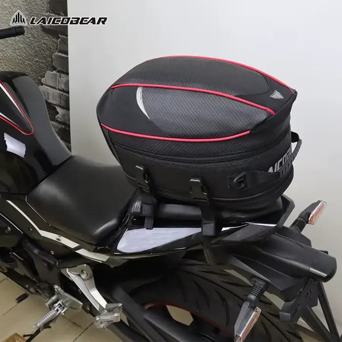Sac arrière de moto noir, étanche, bagage de voyage pour conducteur, sac de siège arrière, sac de se