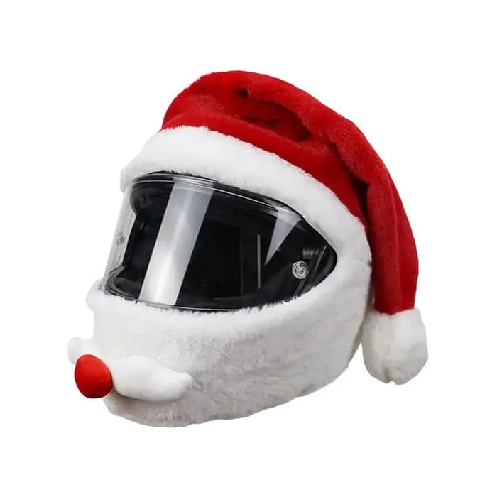 Housse de casque de moto de noël, en peluche, coupe-vent, chaude, pour cyclisme en plein air, chapea
