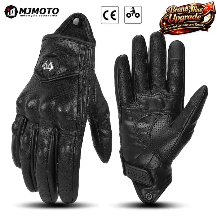 Certification CE gants Vintage gants de moto en cuir véritable gants de protection courts gants de c