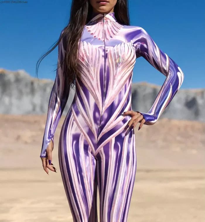 Combinaison moulante sexy pour femme, costume de cosplay pour festival de musique, performance scéni
