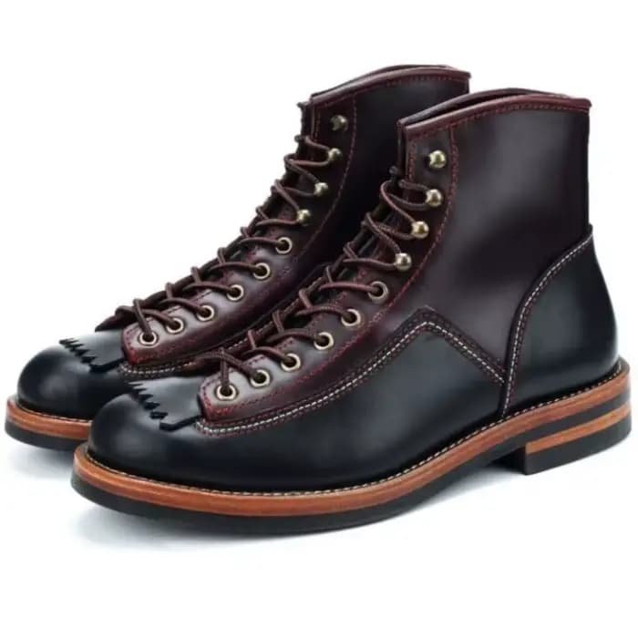Nouveauté ! Bottes de moto vintage décontractées pour hommes, bottines en cuir de vachette, chaussur