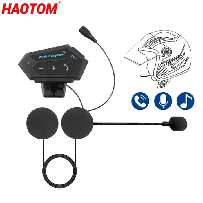 Interphone pour casque de moto, Compatible Bluetooth 4.2, sans fil, mains libres, appel téléphonique