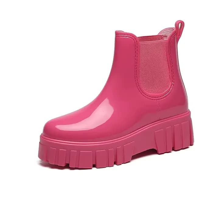 Bottes de pluie à plateforme pour femmes, bottes en caoutchouc imperméables, chaussures de pluie non