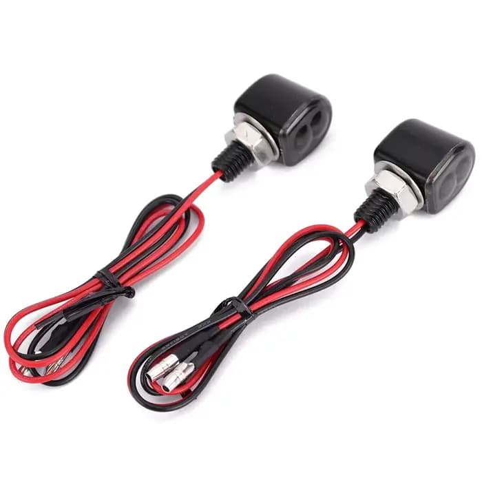 E marqué M8 Mini moto clignotant indicateur lumineux 12V ambre LED signaux clignotant lampe pour caf