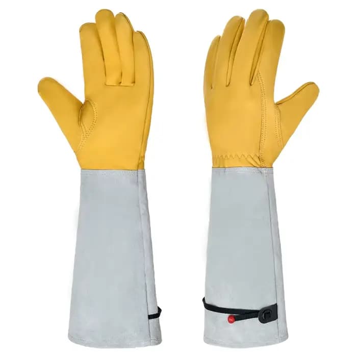 Gants de jardinage longs en cuir, gants de jardin d'extérieur, gants de travail anti-perforation à m