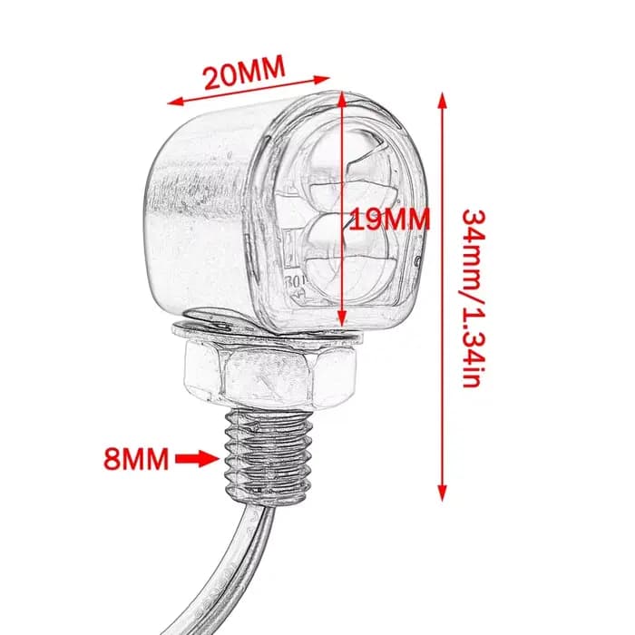 E marqué M8 Mini moto clignotant indicateur lumineux 12V ambre LED signaux clignotant lampe pour caf