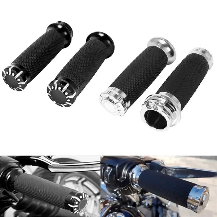 Poignées de guidon noires pour moto, 1 pouce, 25mm, 22mm, 7/8 pouces, en aluminium, pour Harley Spor