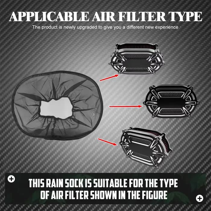 Couvercle de filtre à Air pour chaussettes de pluie de moto, couvercle de protection étanche noir po