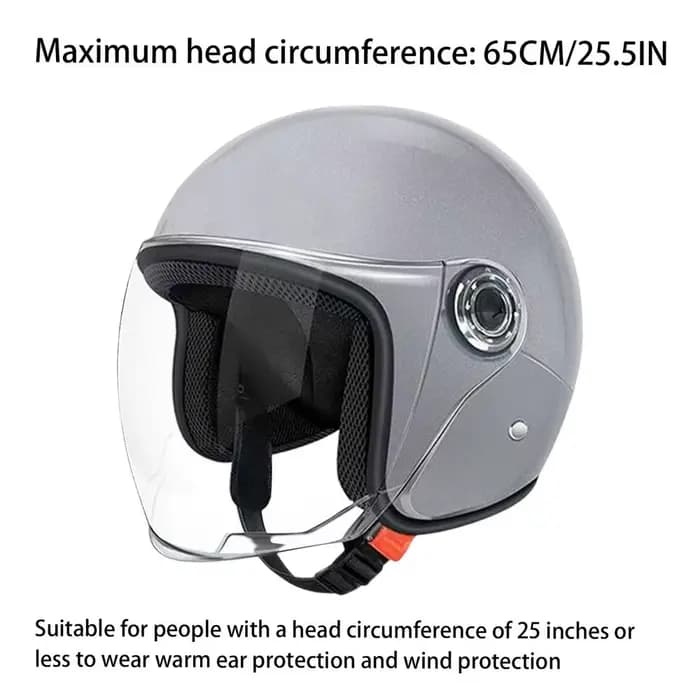 Grand casque de moto demi-visage, équipement de protection avec visière pour femmes et hommes, avent