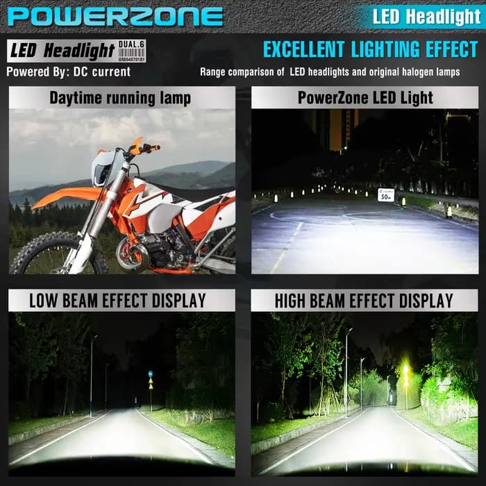 PowerZone moto phare LED phare phare Supermoto carénage pour KTM EXC SXF MX Dirt Bike Enduro phare L