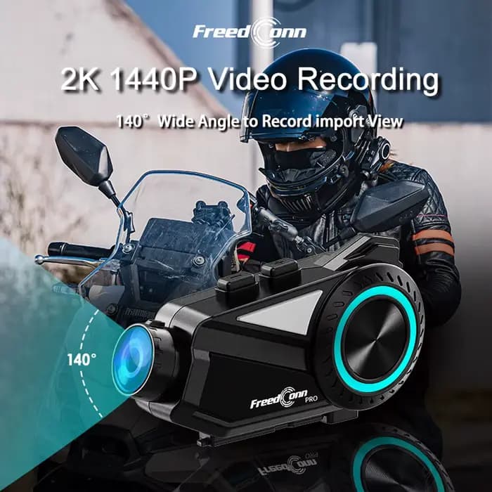 Freedconn R3 Pro casque de moto casque groupe interphone Dash Cam moteur Auto DVR WiFi App 1440P 8 c